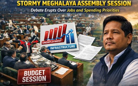 Stormy Scenes in Meghalaya Assembly as Budget Debate Sparks Uproar Over Jobs and Spending.