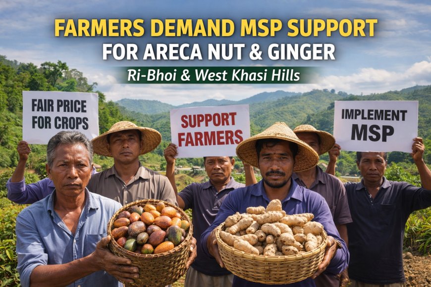 Farmers in Ri-Bhoi and West Khasi Hills Demand MSP Support for Areca Nut and Ginger.
